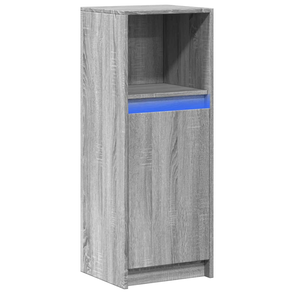Sideboard with LED Grey Sonoma 38x34x100 cm Engineered Wood