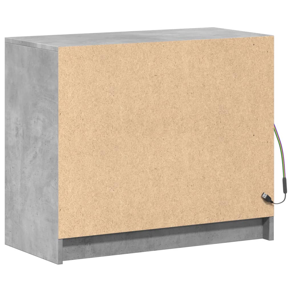 Sideboard with LED Concrete Grey 72x34x61 cm Engineered Wood