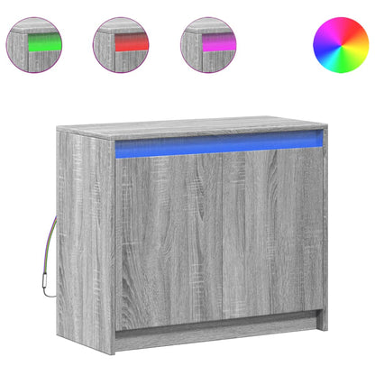 Sideboard with LED Grey Sonoma 72x34x61 cm Engineered Wood