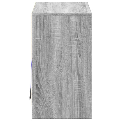 Sideboard with LED Grey Sonoma 72x34x61 cm Engineered Wood