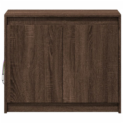 Sideboard with LED Brown Oak 72x34x61 cm Engineered Wood