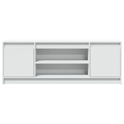 TV Cabinet with LED White 139,5x34x50 cm Engineered Wood
