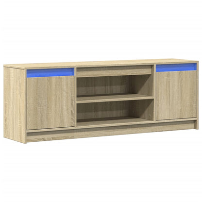 TV Cabinet with LED Sonoma Oak 139,5x34x50 cm Engineered Wood