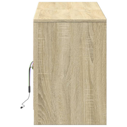 TV Cabinet with LED Sonoma Oak 139,5x34x50 cm Engineered Wood