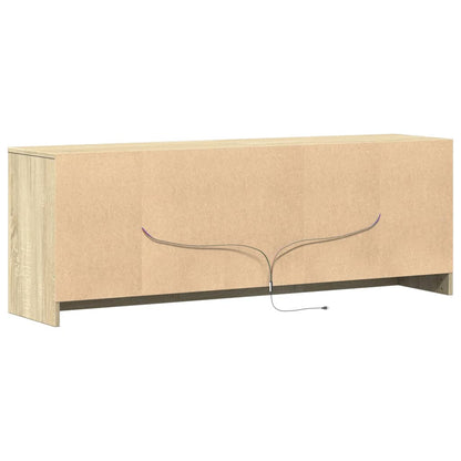 TV Cabinet with LED Sonoma Oak 139,5x34x50 cm Engineered Wood