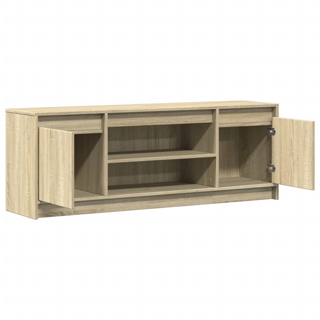 TV Cabinet with LED Sonoma Oak 139,5x34x50 cm Engineered Wood