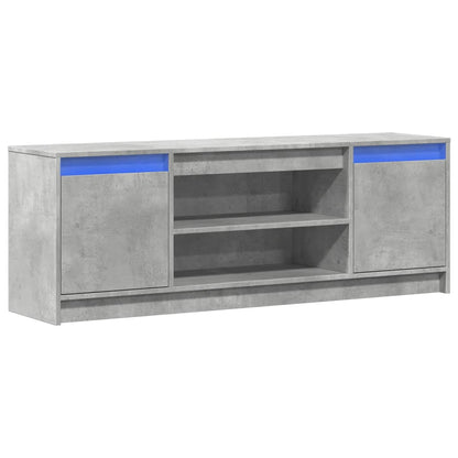 TV Cabinet with LED Concrete Grey 139,5x34x50 cm Engineered Wood