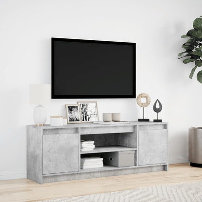 TV Cabinet with LED Concrete Grey 139,5x34x50 cm Engineered Wood