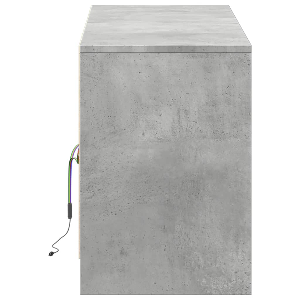 TV Cabinet with LED Concrete Grey 139,5x34x50 cm Engineered Wood