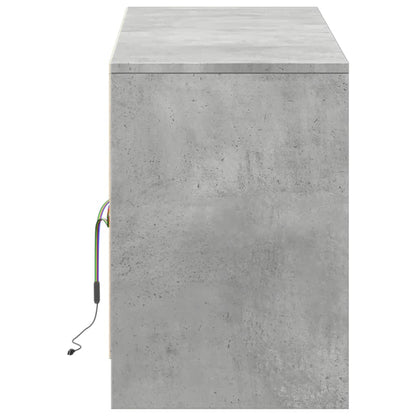 TV Cabinet with LED Concrete Grey 139,5x34x50 cm Engineered Wood