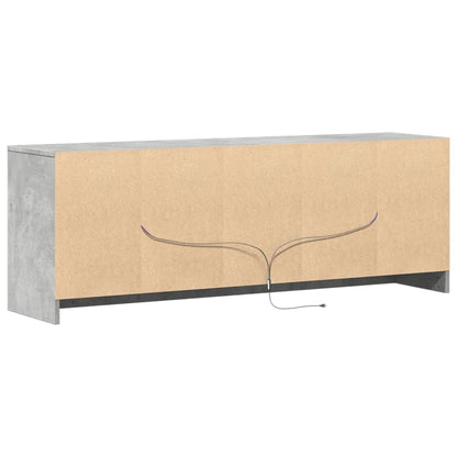 TV Cabinet with LED Concrete Grey 139,5x34x50 cm Engineered Wood