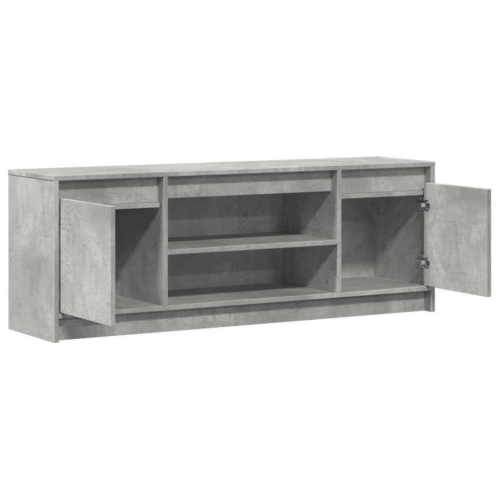 TV Cabinet with LED Concrete Grey 139,5x34x50 cm Engineered Wood