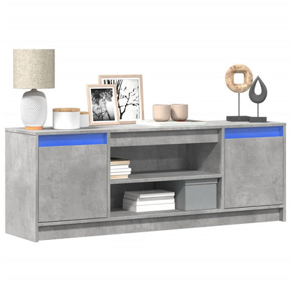 TV Cabinet with LED Concrete Grey 139,5x34x50 cm Engineered Wood