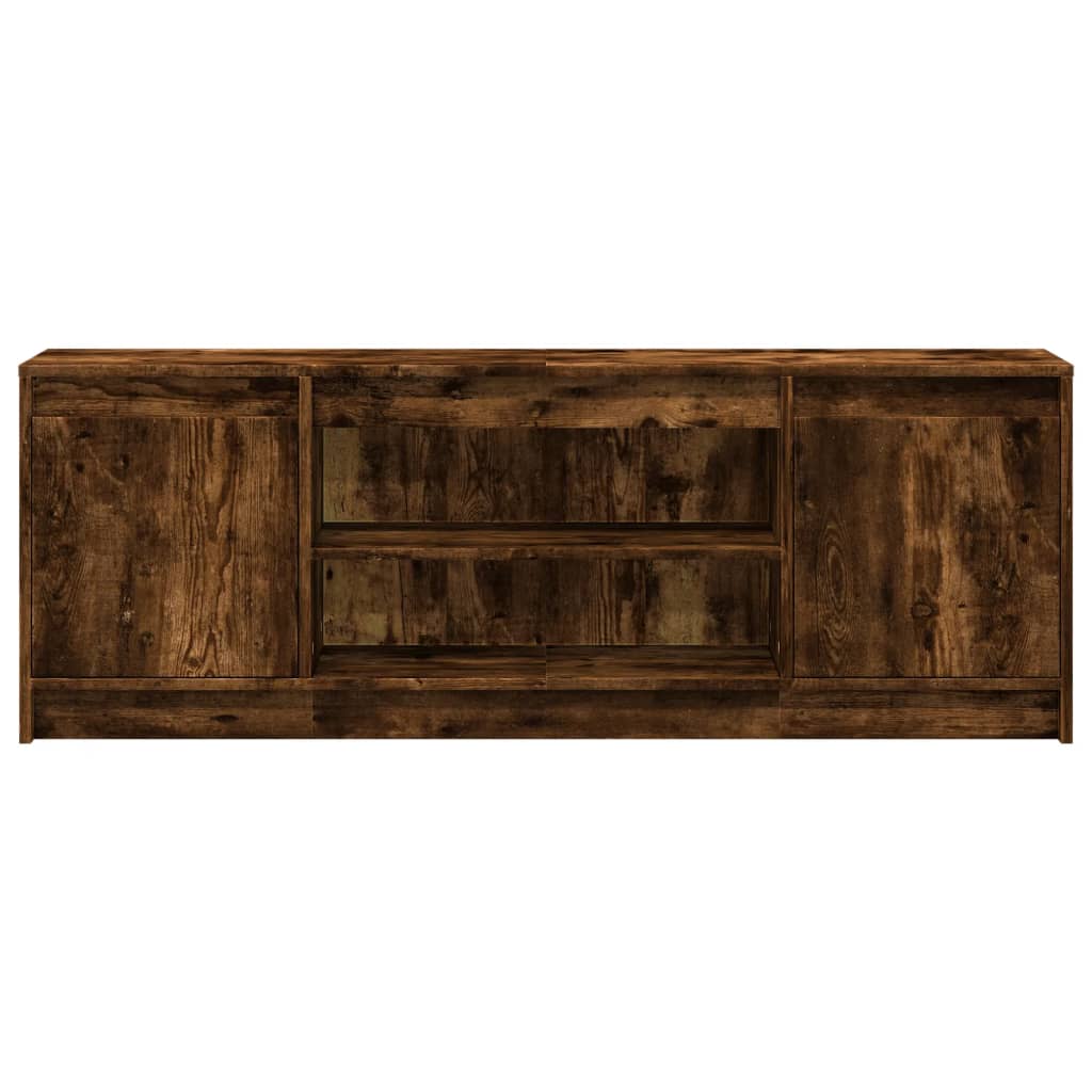 TV Cabinet with LED Smoked Oak 139,5x34x50 cm Engineered Wood