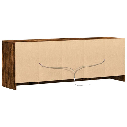 TV Cabinet with LED Smoked Oak 139,5x34x50 cm Engineered Wood