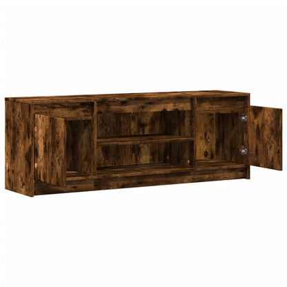 TV Cabinet with LED Smoked Oak 139,5x34x50 cm Engineered Wood