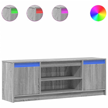 TV Cabinet with LED Grey Sonoma 139,5x34x50 cm Engineered Wood