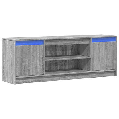 TV Cabinet with LED Grey Sonoma 139,5x34x50 cm Engineered Wood