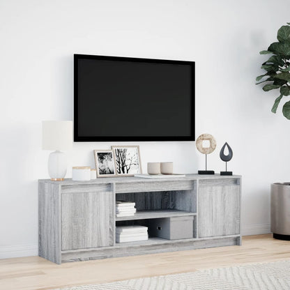 TV Cabinet with LED Grey Sonoma 139,5x34x50 cm Engineered Wood