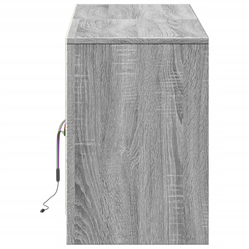TV Cabinet with LED Grey Sonoma 139,5x34x50 cm Engineered Wood