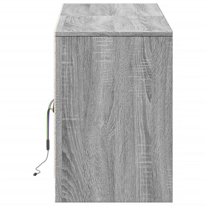 TV Cabinet with LED Grey Sonoma 139,5x34x50 cm Engineered Wood