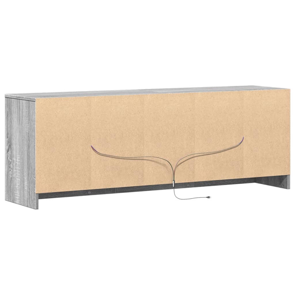TV Cabinet with LED Grey Sonoma 139,5x34x50 cm Engineered Wood