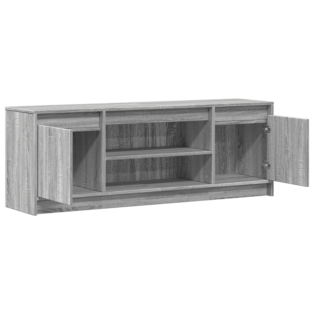 TV Cabinet with LED Grey Sonoma 139,5x34x50 cm Engineered Wood