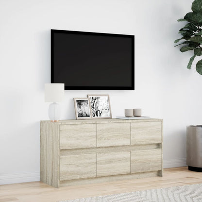 TV Cabinet with LED Sonoma Oak 100x34x50 cm Engineered Wood