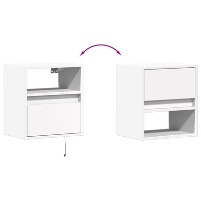 TV Wall Cabinets with LED Lights 2 pcs White 41x31x45 cm