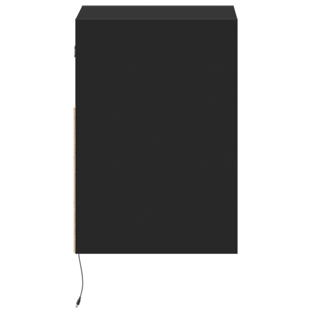 TV Wall Cabinets with LED Lights 2 pcs Black 41x31x45 cm