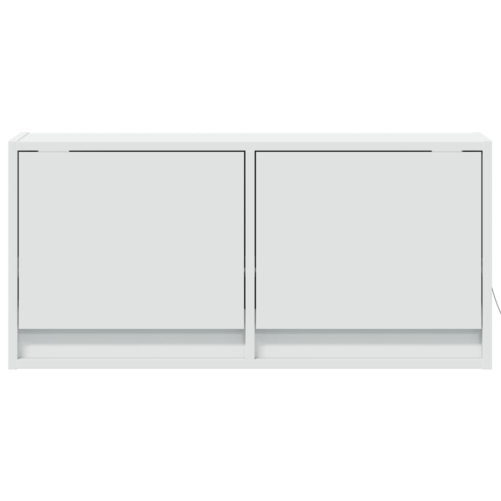 TV Wall Cabinet with LED Lights White 80x31x38 cm