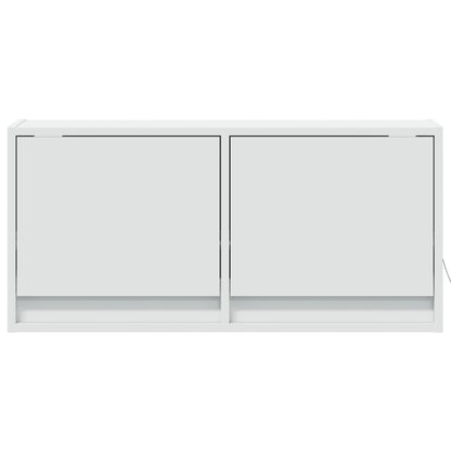 TV Wall Cabinet with LED Lights White 80x31x38 cm