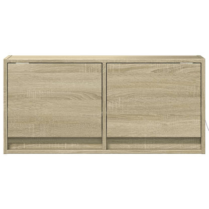 TV Wall Cabinet with LED Lights Sonoma Oak 80x31x38 cm