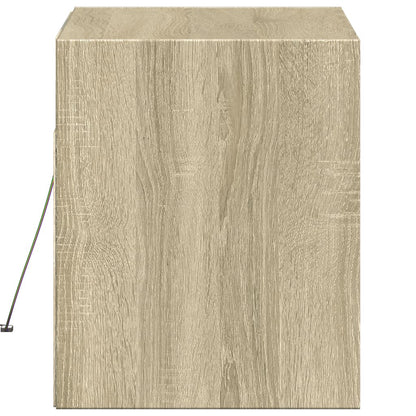 TV Wall Cabinet with LED Lights Sonoma Oak 80x31x38 cm