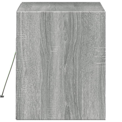 TV Wall Cabinet with LED Lights Grey Sonoma 80x31x38 cm