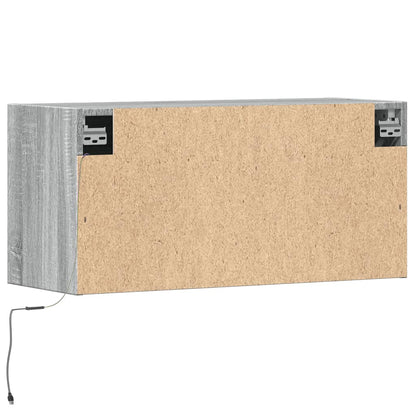 TV Wall Cabinet with LED Lights Grey Sonoma 80x31x38 cm