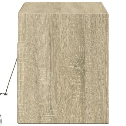 TV Wall Cabinet with LED Lights Sonoma Oak 100x31x38 cm