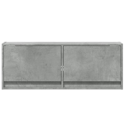 TV Wall Cabinet with LED Lights Concrete Grey 100x31x38 cm