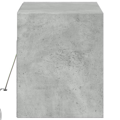 TV Wall Cabinet with LED Lights Concrete Grey 100x31x38 cm