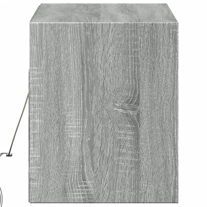 TV Wall Cabinet with LED Lights Grey Sonoma 100x31x38 cm