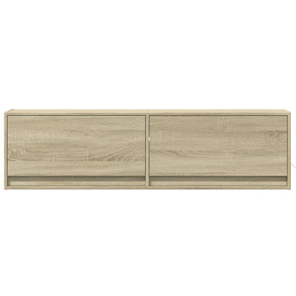 TV Wall Cabinet with LED Lights Sonoma Oak 140x31x38 cm