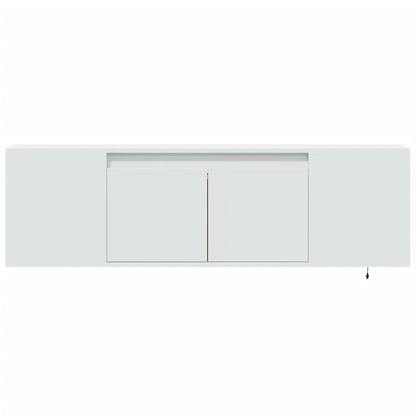 TV Wall Cabinet with LED Lights White 135x31x39,5 cm