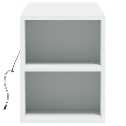 TV Wall Cabinet with LED Lights White 135x31x39,5 cm