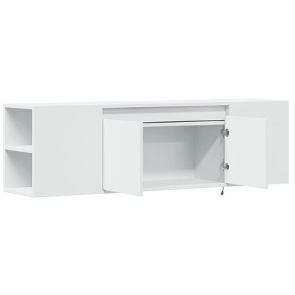 TV Wall Cabinet with LED Lights White 135x31x39,5 cm