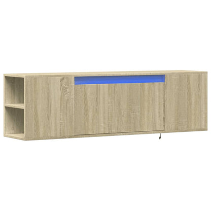 TV Wall Cabinet with LED Lights Sonoma Oak 135x31x39,5 cm