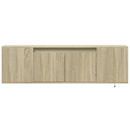 TV Wall Cabinet with LED Lights Sonoma Oak 135x31x39,5 cm