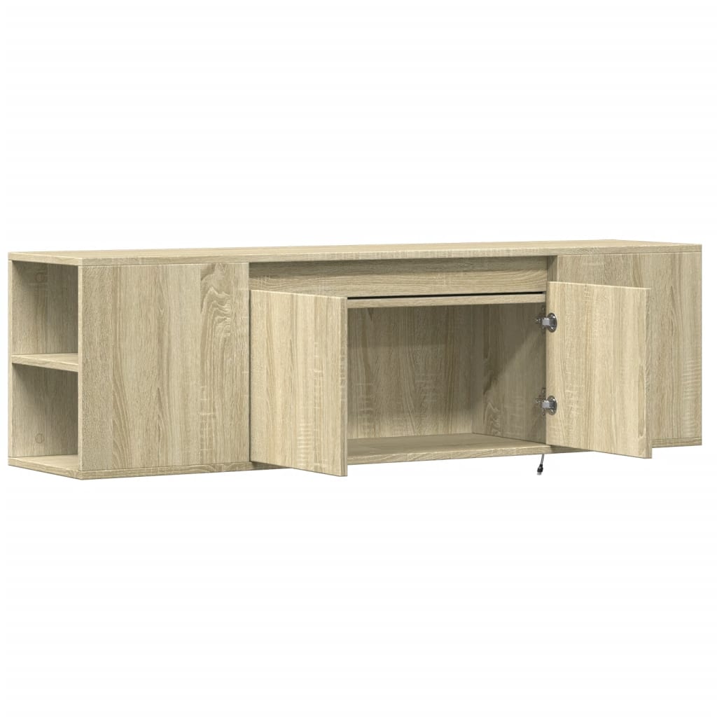 TV Wall Cabinet with LED Lights Sonoma Oak 135x31x39,5 cm
