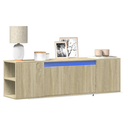 TV Wall Cabinet with LED Lights Sonoma Oak 135x31x39,5 cm