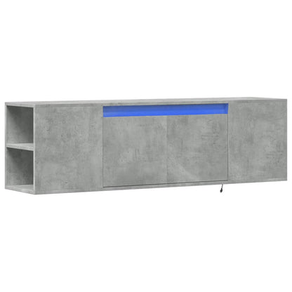 TV Wall Cabinet with LED Lights Concrete Grey 135x31x39,5 cm