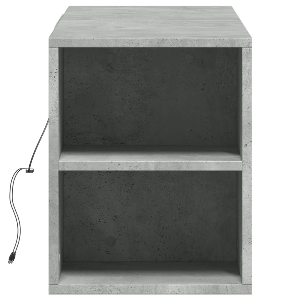 TV Wall Cabinet with LED Lights Concrete Grey 135x31x39,5 cm